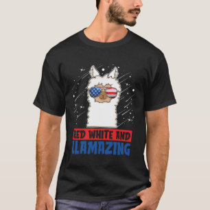 T-shirt Rouge Blanc Et Éclairage Américain 4 juillet Patri