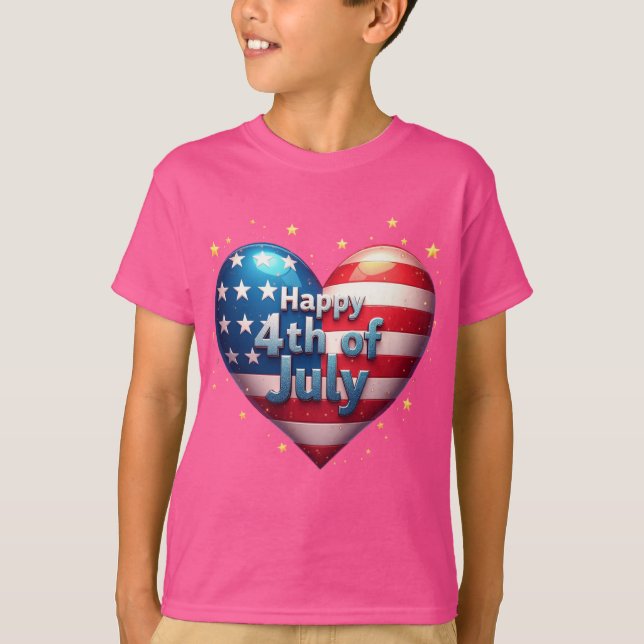 T-shirt Rouge, blanc et gras : Collection d'impression pat (Devant)