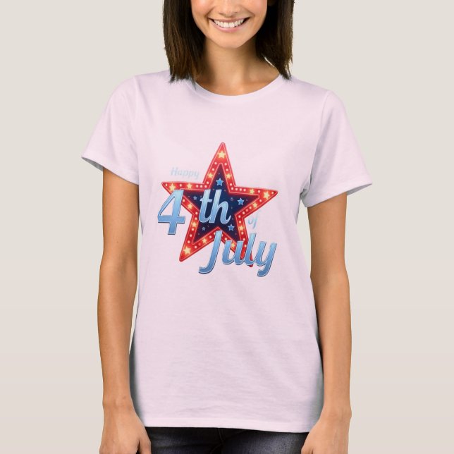 T-shirt Rouge, blanc et gras : Collection d'impression pat (Devant)