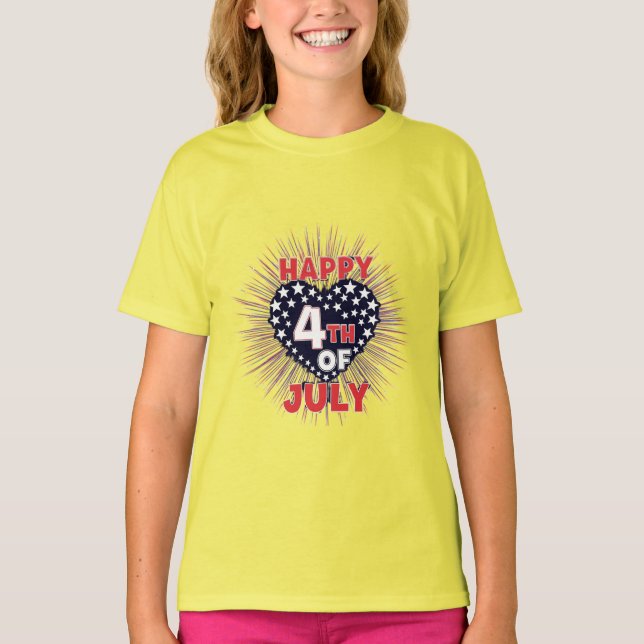 T-shirt Rouge, blanc et gras : Collection d'impression pat (Devant)
