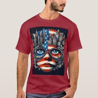 T-shirt . **Rouge, blanc et tendance**