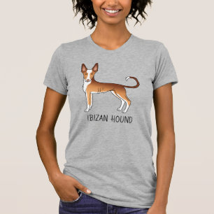 T-shirt Rouge & Blanc Ibizan Hound Smooth Coat Dog Avec Te