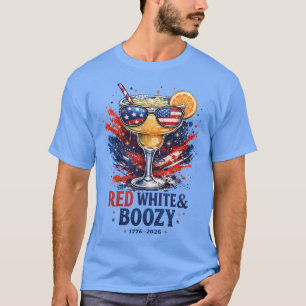 T-shirt Rouge Blanc Margaritas Patriotiques Alcoolisées Qu