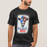Rouge Blanc Moo Cow 4 juillet USA Flag Farmer Part