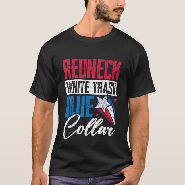 T-shirt Rouge blanc Trash bleu 4 juillet (Devant)