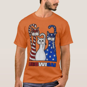 T-shirt Rouge Bleu Blanc Chat Drapeau Américain Patriotiq