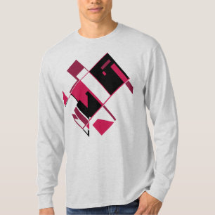 T-shirt Rouge bordeaux noir Abstrait Géométrique MCM Look