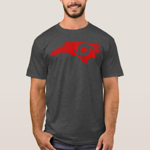 T-shirt Rouge Caroline du Nord Œil de l'ouragan Baseballee