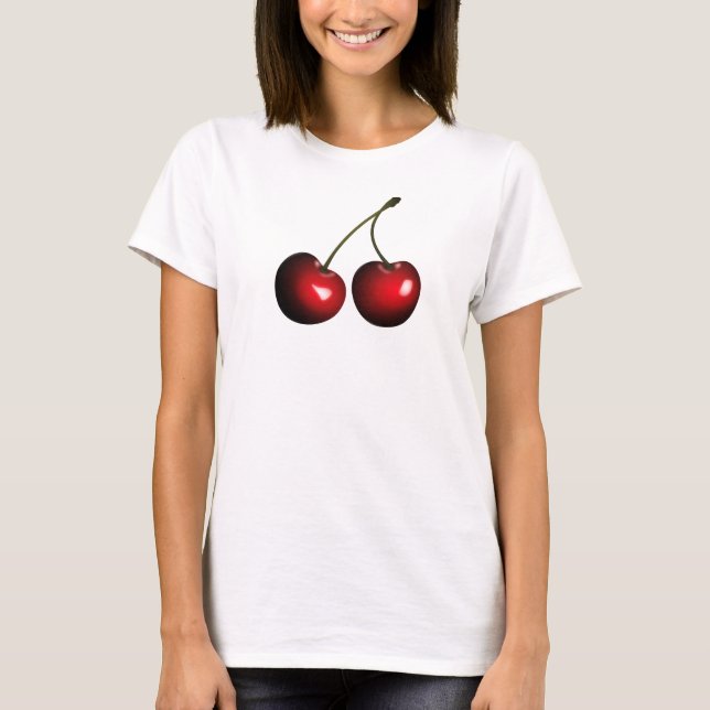 T-shirt rouge cerises douces (Devant)