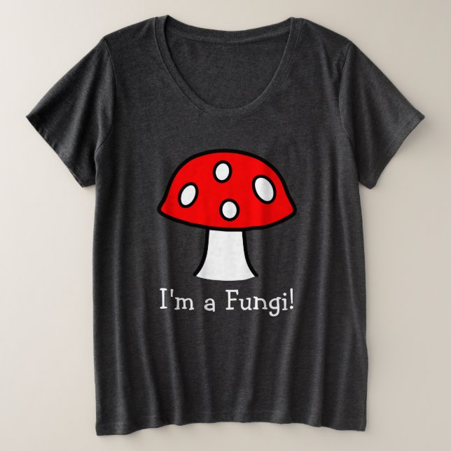 T-shirt rouge champignons plus taille (Design devant)