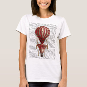T-shirt Rouge chaud à gradins d'impression de ballon à a