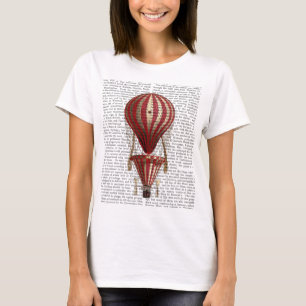 T-shirt Rouge chaud à gradins d'impression de ballon à air