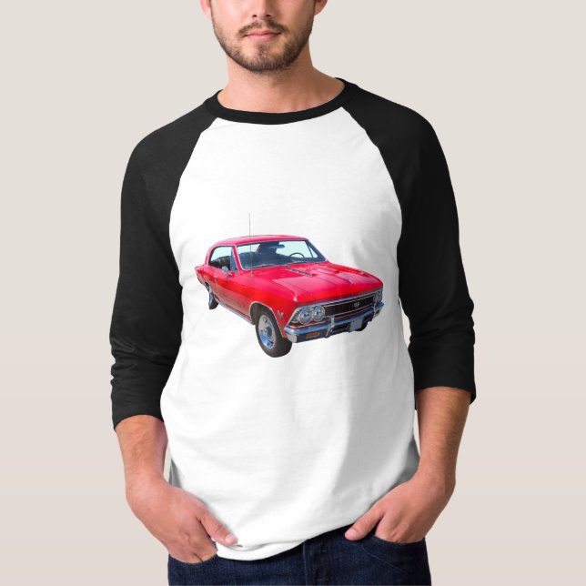 T-shirt Rouge Chevy 1966 Chevelle solides solubles 396 (Devant)