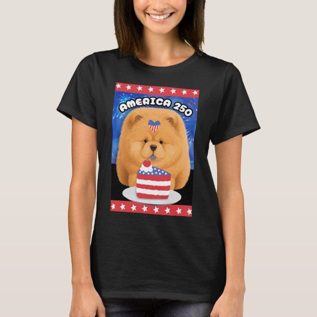 T-Shirt Rouge Chow AMERICA 250 (Devant)