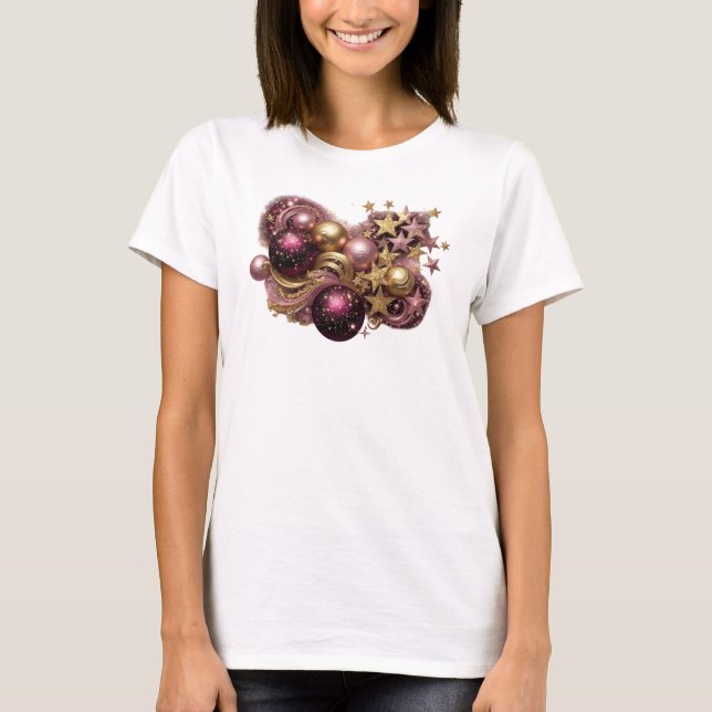 T-shirt rouge CHRISTMAS MAGIC accrocheur (Devant)
