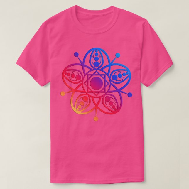 T-shirt Rouge clair Mandala (Design devant)