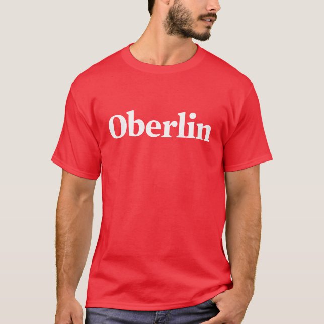 T-shirt rouge classique Oberlin (Devant)