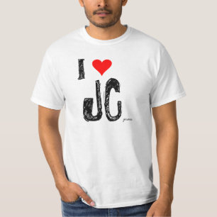 T-shirt rouge-coeur, I, JC, Jésus