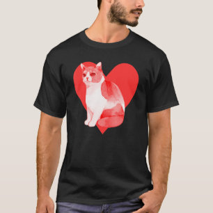 T-shirt Rouge Coeur Mignon Animal de Compagnie Meilleur Am