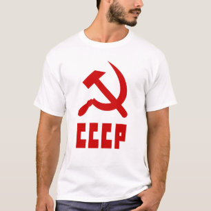 T-shirt Rouge communiste CCCP Marteau russe et faucille