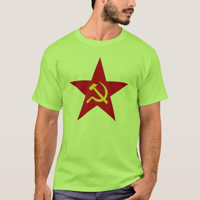 T-shirt rouge communiste d'étoile (marteau et (Devant)