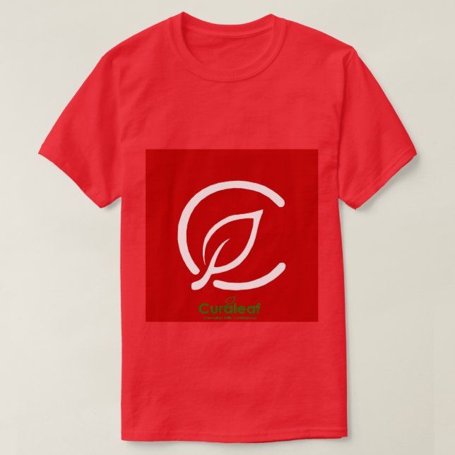 T-shirt rouge Curaleaf (Design devant)