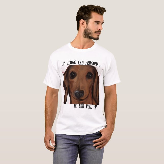 T-SHIRT ROUGE DACHSHUND          (Devant entier)