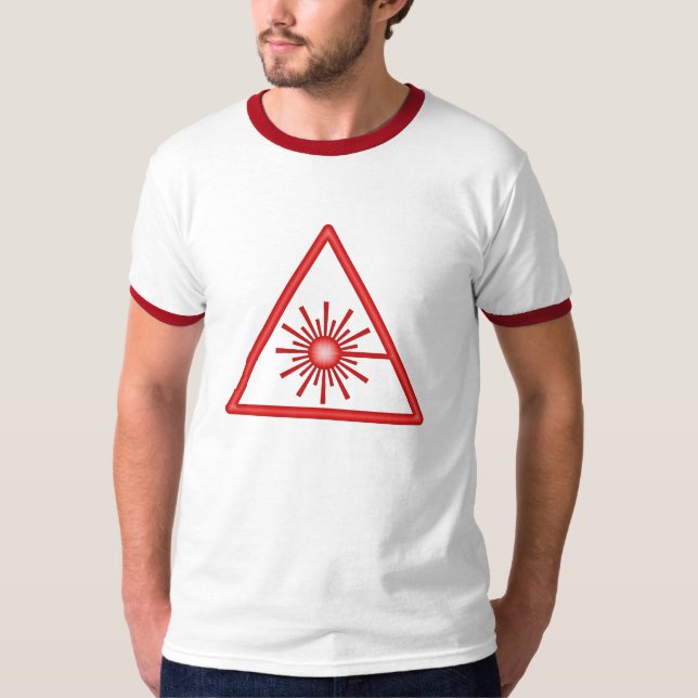 T-shirt rouge d'alerte laser (Devant)