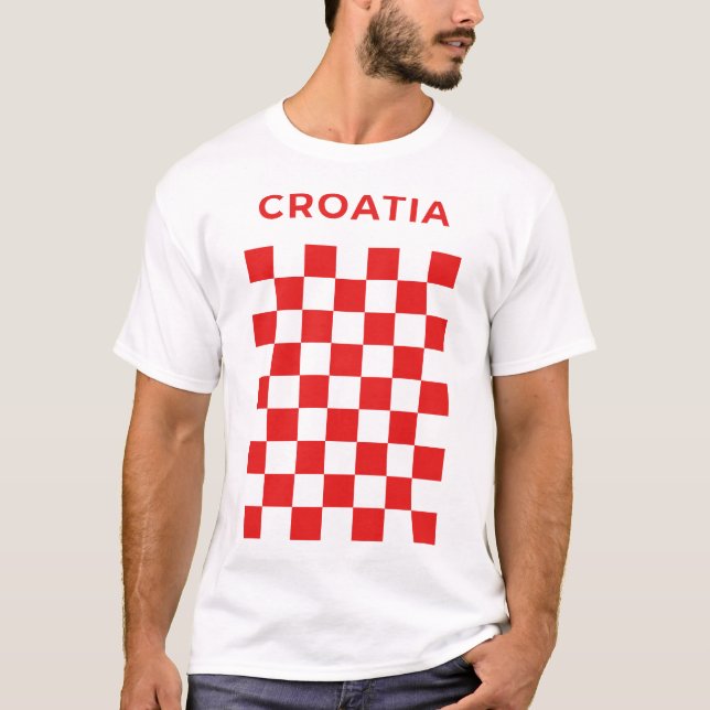 T-shirt Rouge damier croate (Devant)