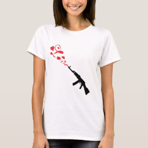 T-shirt Rouge d'amour de mitrailleuse