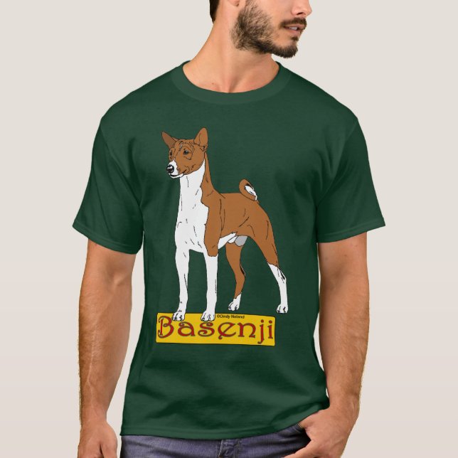 T-shirt Rouge de Basenji- (Devant)