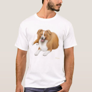 T-shirt rouge de border collie