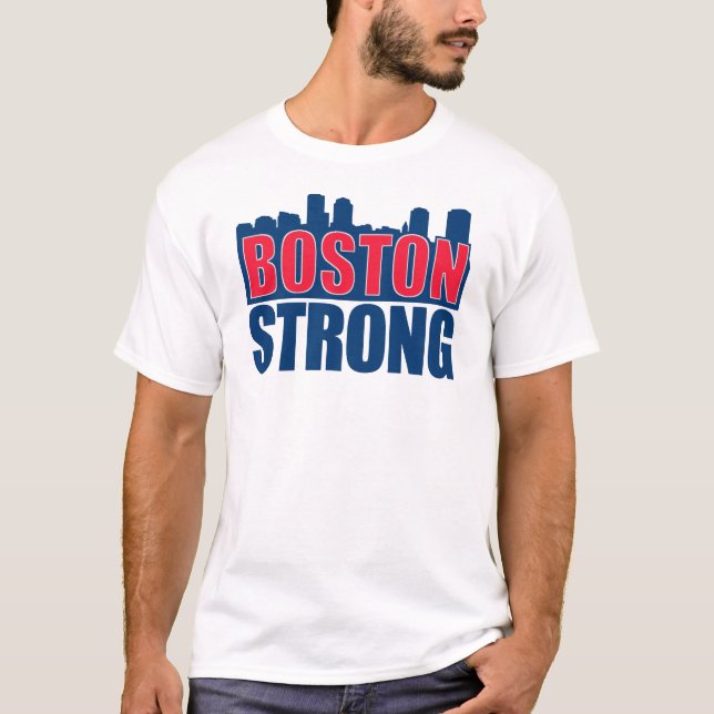 T-shirt Rouge de Boston et bleu forts (Devant)