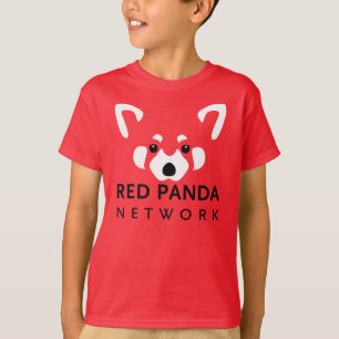 T-shirt Rouge de chemise de panda rouge d'enfants