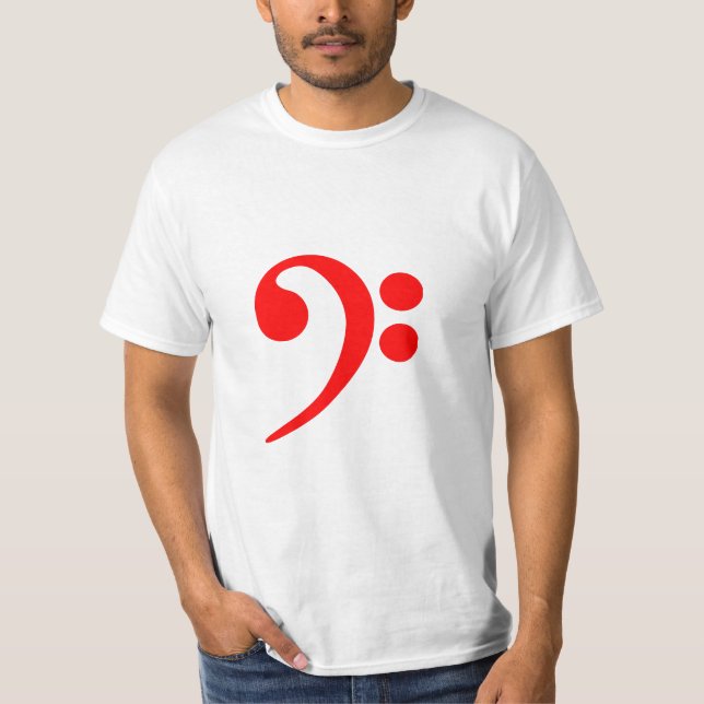 T-shirt rouge de clef basse prêt pour que vous (Devant)