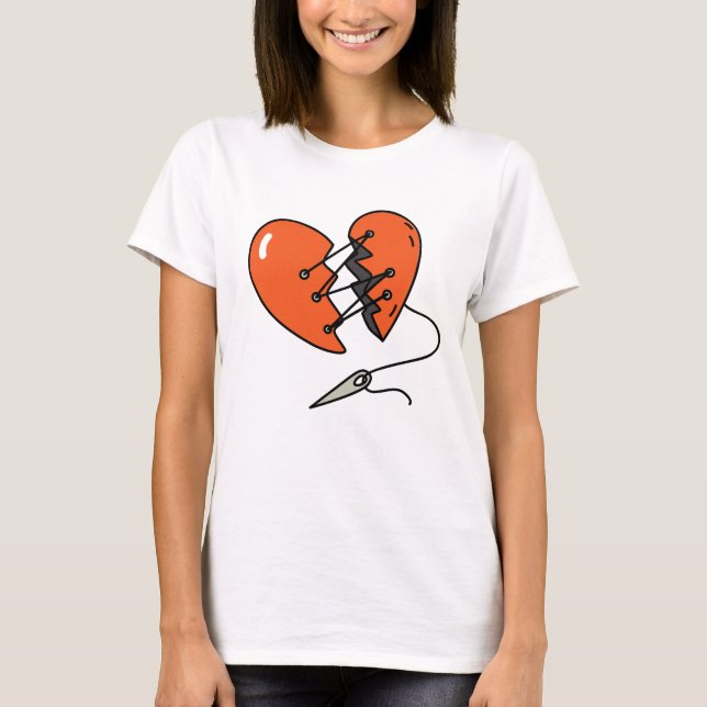 T-shirt Rouge de coeur brisé (Devant)