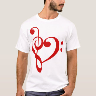 T-shirt (rouge) de coeur de clefs triples et