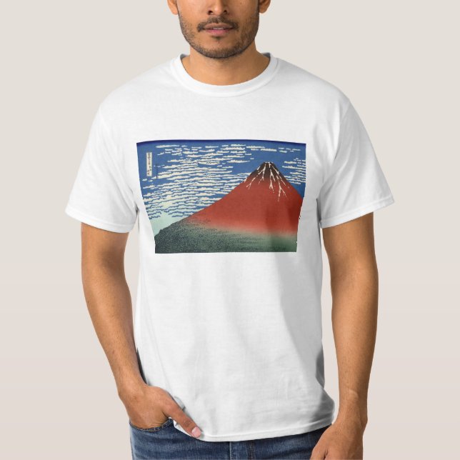 T-shirt rouge de Fuji de ciel d'espace libre de (Devant)