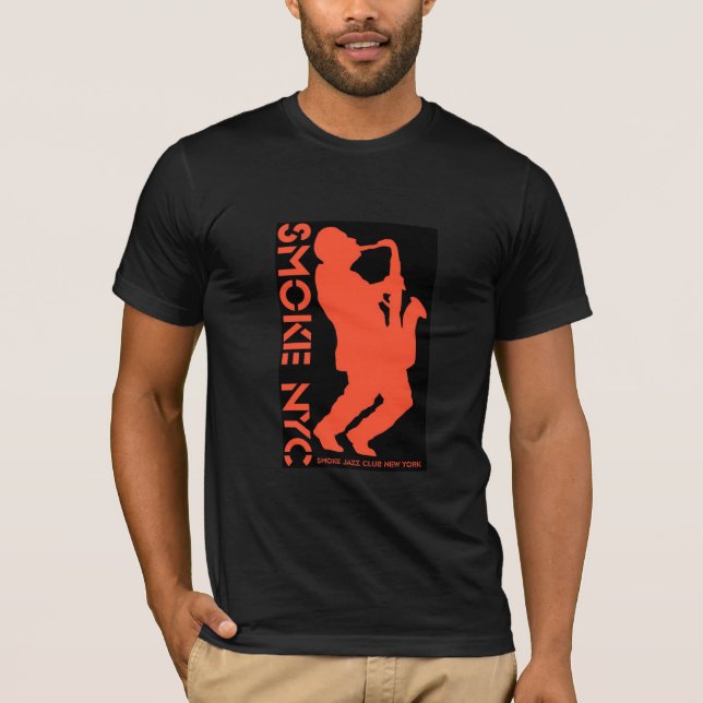 T-shirt Rouge de fumée sur le noir (Devant)