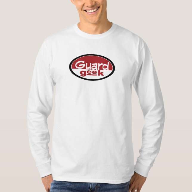 T-shirt Rouge de geek de garde (Devant)