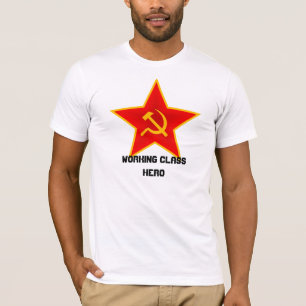 T-shirt rouge de "héros de classe ouvrière"