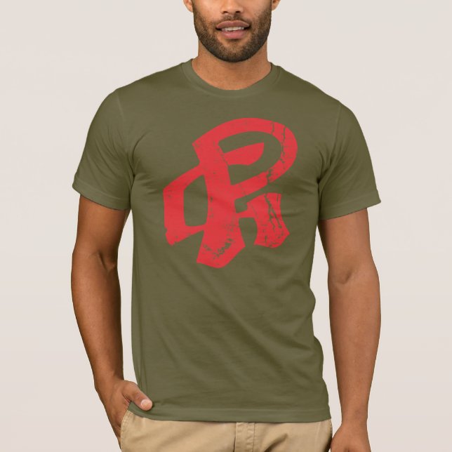 T-shirt Rouge de logo affligé par PAGE (Devant)