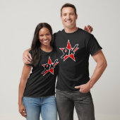 T-shirt rouge de logo d'étoile des yaks 52 (Unisex)