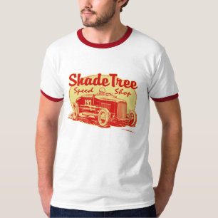 T-shirt Rouge de magasin de vitesse d'arbre d'ombrage