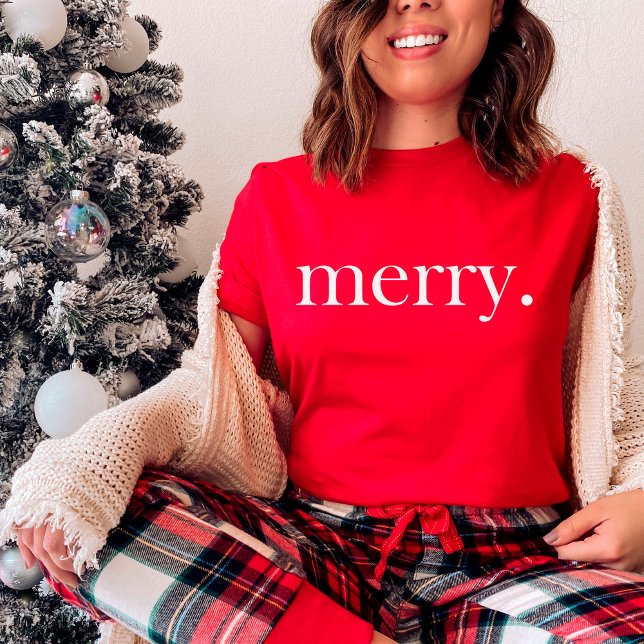 T-shirt Rouge de Noël joyeux pour femmes (Créateur téléchargé)