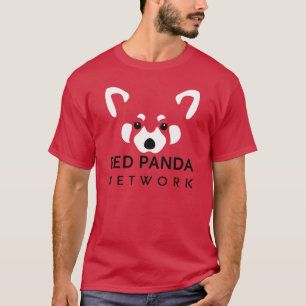 T-shirt Rouge de pièce en t de réseau de panda rouge