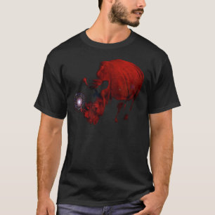 T-shirt rouge de rhinocéros