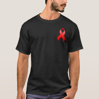 T-shirt rouge de ruban de poche de conscience