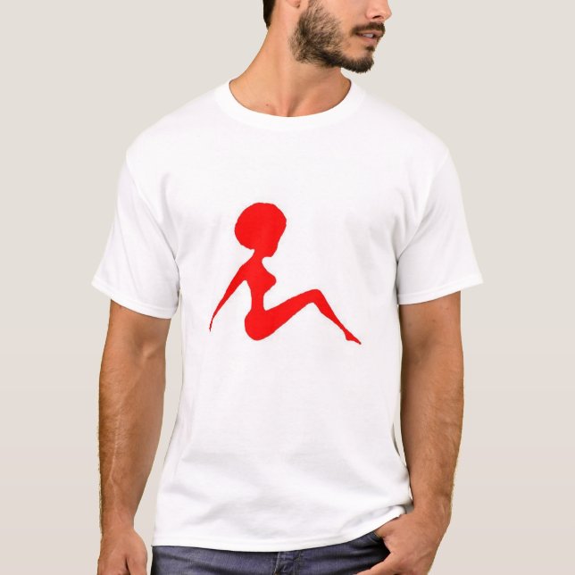 T-shirt rouge de silhouette (Devant)