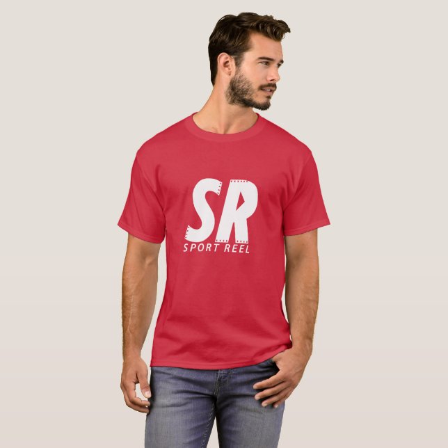 T-SHIRT ROUGE DE SPORTREEL AVEC LE LOGO BLANC (Devant entier)